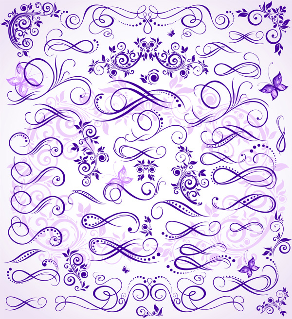 free vector Purple fine pattern vector